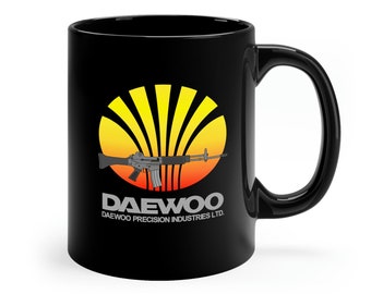 Retro 80's Daewoo K2 AR100 MAX II Dr200 Dr300 Korean Rifle - 11oz Black Mug