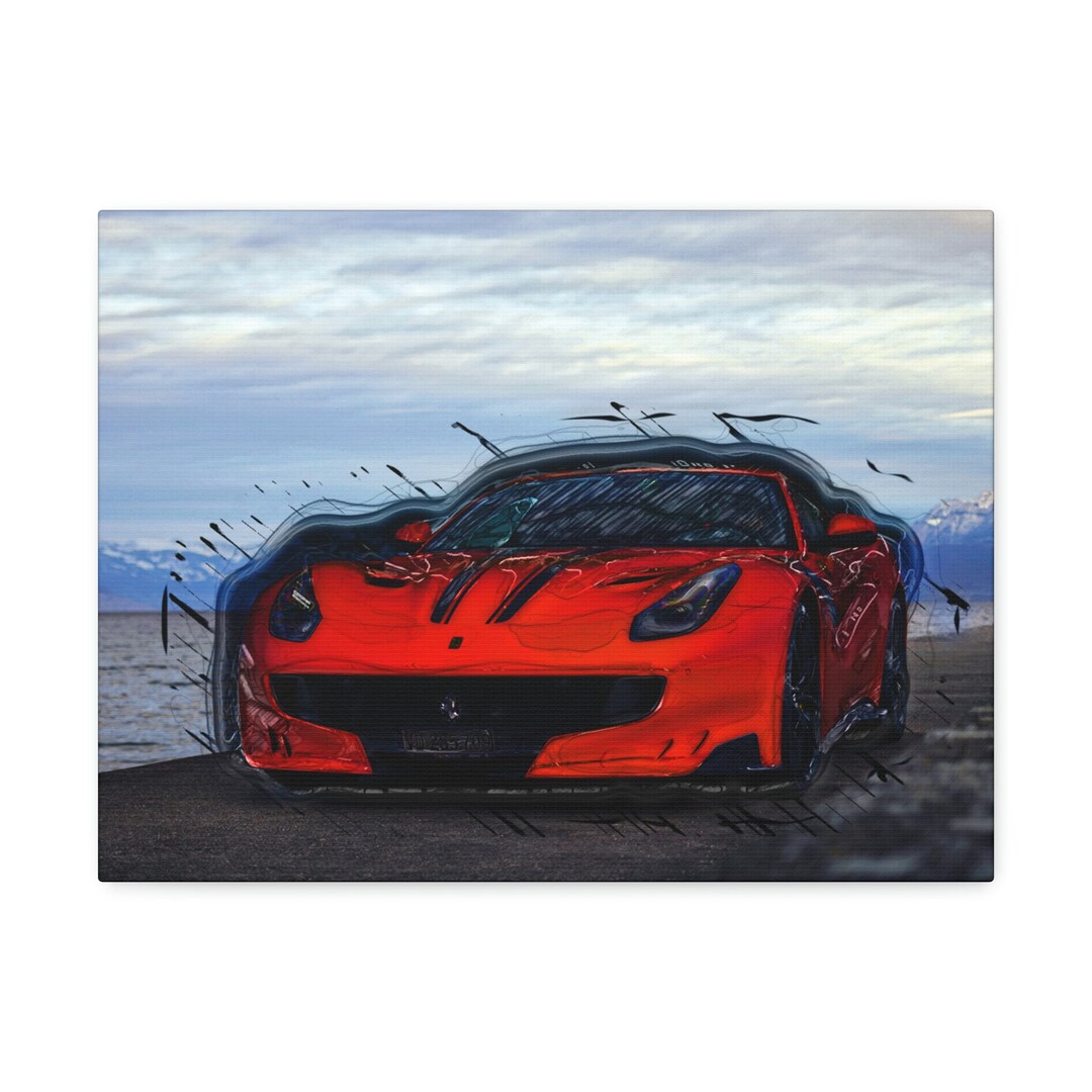 Ferrari 812 Superfast Stroke Animation Satin Canvas - Etsy