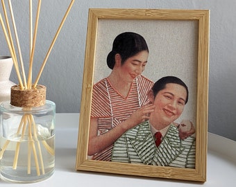 Modern photo embroidery, Handmade embroidered photo frame, Handmade wall decoration