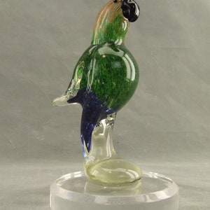 Vintage Murano Art Glass Handblown Parrot Sculpture