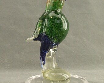 Vintage Murano Kunst Glas mundgeblasene Papagei Skulptur