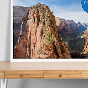 Angels Landing Photography Print, Digital Download Wall Art, Zion National Park, Printable Travel Poster, Instant Download Decor, Landscape