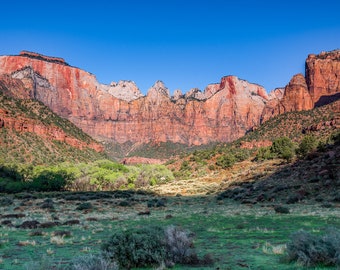 Zion Nationalpark USA | Reisefotografie | Berg Wand Kunst | Utah Fotografie | Drucke, Leinwand Foto, Gerahmt, Metal