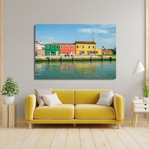 Burano Colorful Houses Venice Italy | Travel photography | Landmark Wall Art | Italy Photography | Prints, Canvas Photo Print, Framed, Metal