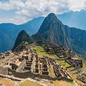 Machu Picchu - Die sieben Weltwunder | Reisefotografie| Wahrzeichen Wandkunst | Peru Fotografie| Drucke, Fotodruck auf Leinwand, gerahmt, Metall