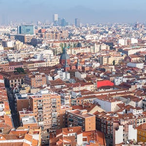 Madrid Spain Orange Colored Roof|Travel Photography |Madrid Wall Art |Spain Architecture Photography | Prints, Canvas Wall Art, Framed,Metal