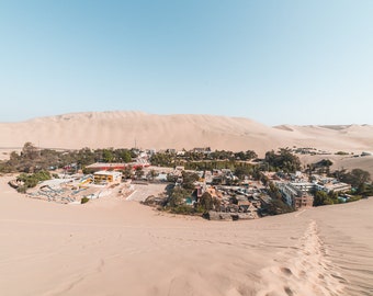 Huacachina Desert Oasis Peru | Travel photography | Landmark Wall Art | Peru Photography | Prints, Canvas Photo Print, Framed, Metal