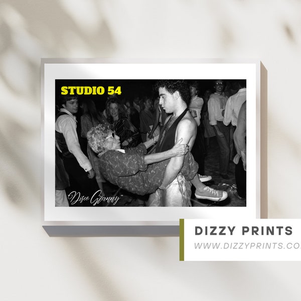 Studio 54 Photograph Club Sunset Strip Poster Print - Artwork, Retro, Vintage, bold, black and white 1960s American Themed Hanging Wall Art