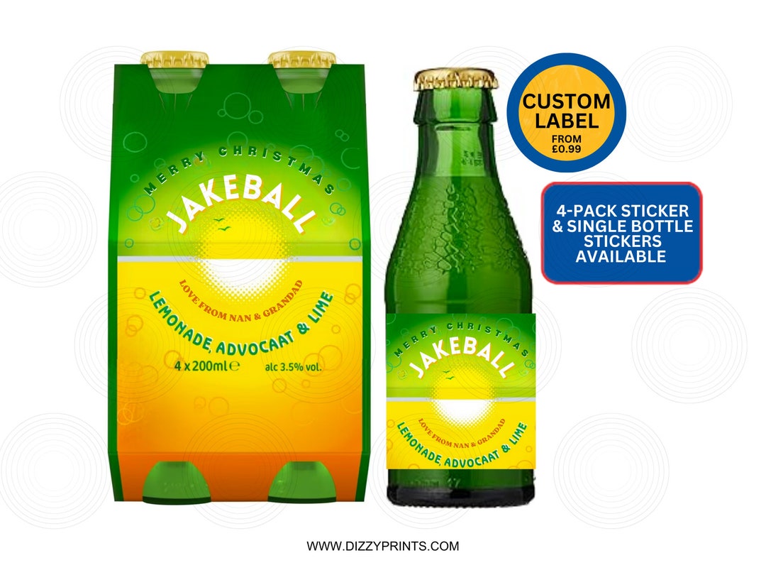 Christmas Snowball Advocaat Eggnog Personalised Bottle Label Etsy UK