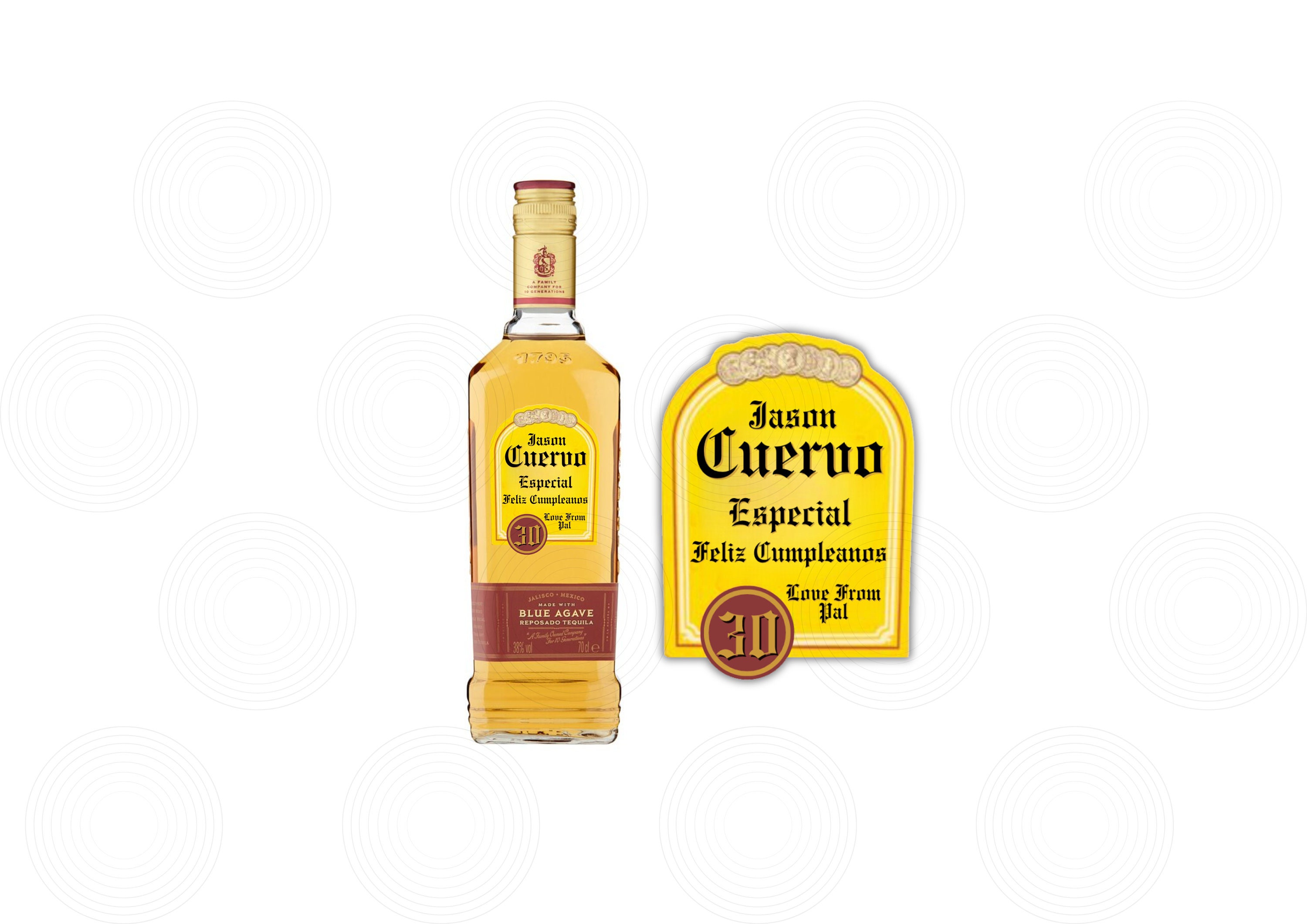 Tequila Style Custom Personalised Bottle Label Silver Etsy