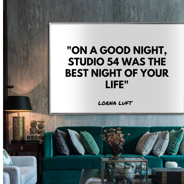 Studio 54 Typography Club Sunset Strip Poster Print - Lorna luft Quote Artwork, Retro, Vintage, bold, black and white 1960s Hanging Wall Art