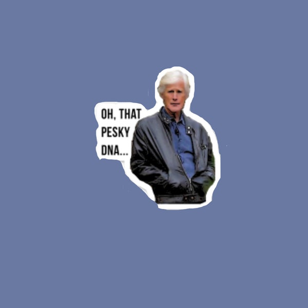 Keith Morrison inspired sticker, Dateline inspired sticker, Keith Morrison laptop sticker, water bottle Dateline sticker, pesky DNA sticker