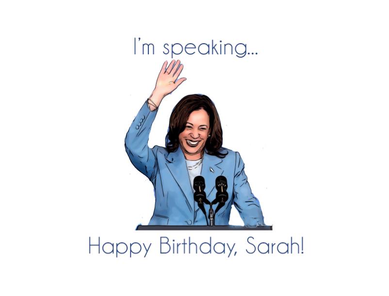 Kamala Harris Custom Birthday Card, Harris Greeting Card, Kamala for