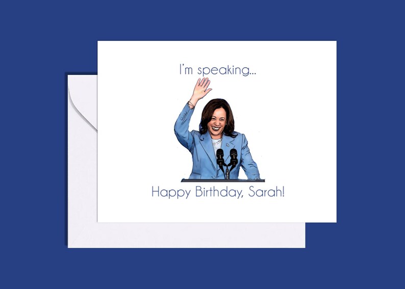 Kamala Harris Custom Birthday Card, Harris Greeting Card, Kamala for