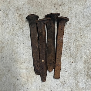 4 Vintage Antique Railroad Spikes