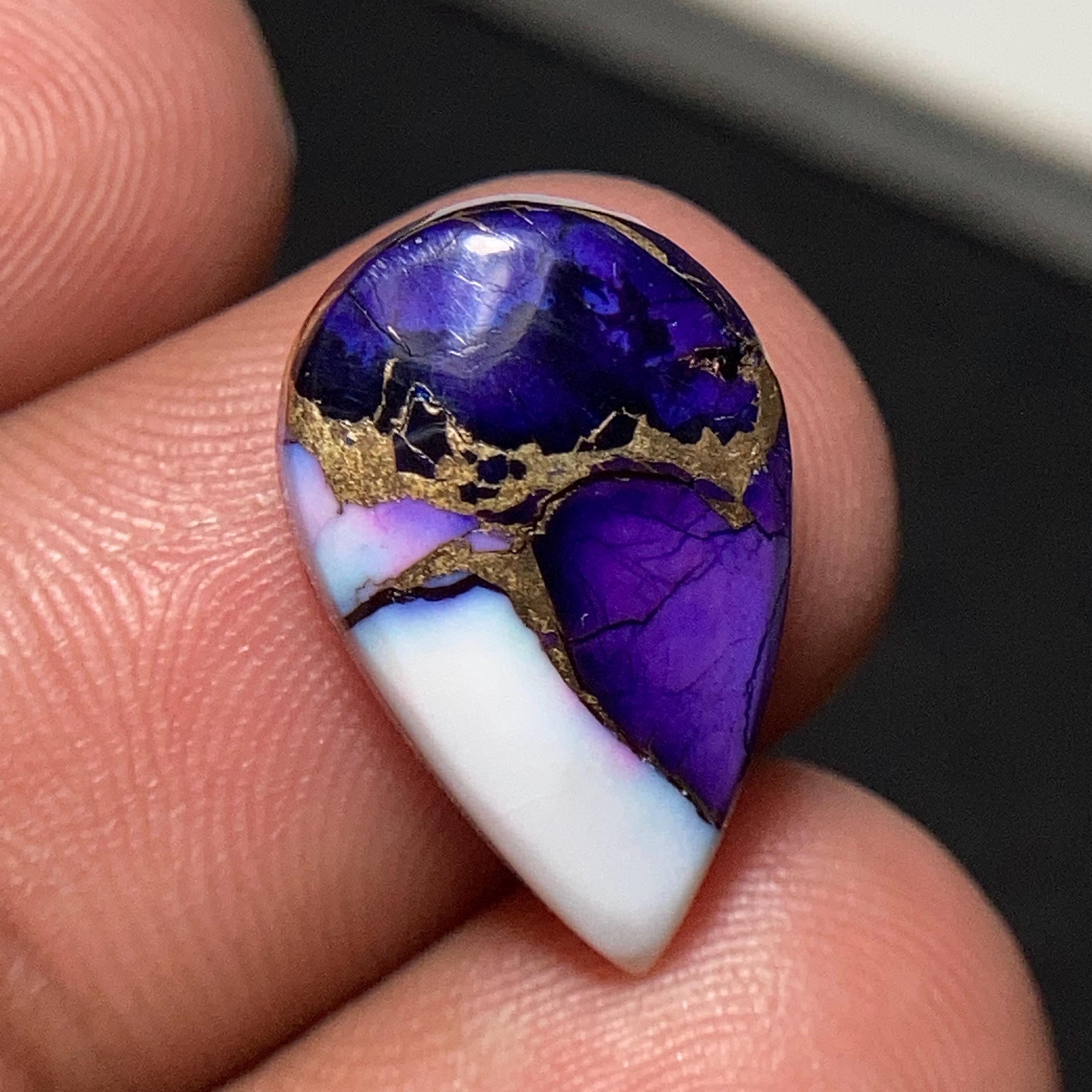 Natural Purple Dahlia Mohave Copper Turquoise Cabochon,top Quality
