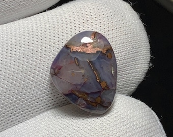 Einzigartiges Muster Kupfer Chrysokoll Cabochon, Natürlicher Tee Grüner Edelstein mit reichen Kupferadern Perfekt für die Schmuckherstellung, 11x14x4MM, 5.8ct