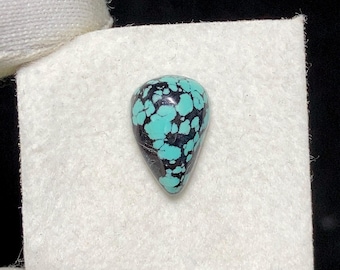 Cabujón de turquesa de Hubei de alta calidad, 11 x 8 x 4 mm, 1,5 ct, muestra la belleza de la piedra. Es un símbolo de tradición, piedra suelta.