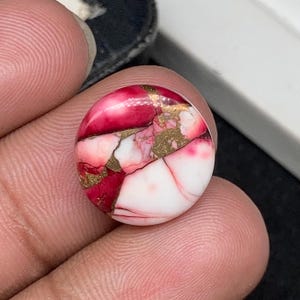 Premium Quality Red Rose Dahlia Mohave Turquoise Cabochon, 16x16x4mm Natural Turquoise Pear Shape 9.75crts Gemstone For Jewelry Making