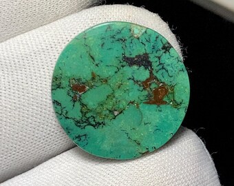 Awesome Natural Hubei Turquoise Cabochon, Gemstone Highly Sought After By Jewelry Designers & Collector, 22 x 22 x 3MM, 13.7ct.