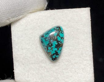 Cabujón de turquesa de Hubei de alta calidad, 12 x 8 x 3 mm, 1,7 ct, muestra la belleza de la piedra. Es un símbolo de tradición, piedra suelta.
