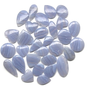 Blauer Spitze Achat Großhandel Lot Cabochons nach Gewicht mit verschiedenen Formen und Größen für die Schmuckherstellung, Healing Crystal Edelstein Schmuck verwendet