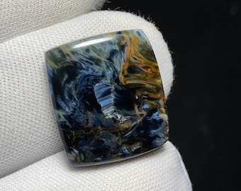 Blue Pietersite Cabochon, 21 x 18 x 4MM, 19.9ct, It A Grounding And Protective Crystal That Aligns The Mind Body Spirit.