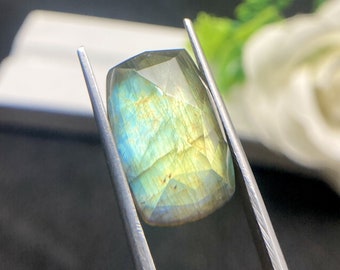 Labradorite Faceted Gemstone, 20x13x9mm Natural Semi Precious Gemstone For Jewelry Making, Cushion Shape Pendants Jewelry, Birthstone 682