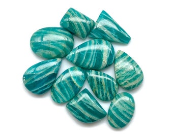 Amazonite Cabochons 15-22mm Approx Mix Shape Gemstone 10 Pcs Lot Same As Picture Use For & Jewelry Making Amazonite Bohemian Jewelry 1551