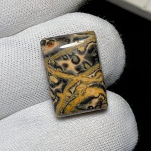Natural Patterns Leopard Skin Jasper Cabochon, 20 x 14 x 6MM, One Of Kind Earthy Tones Vibrant Orbicular Jasper Loose Gemstone. 15.2 carat.