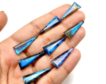 Labradorite Kite Shape Faceted Gemstone 9x23mm Approx, 10 Pcs Natural Labradorite Tie Shape Step Cut Gemstone For Jewelry Making