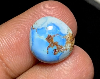 Gorgeous Natural Golden Hill Turquoise Cabochon, 13 x 13 x 5MM, 6.5 carat, Beautiful Sky Blue Colour Cabochon From Kazakhstan, Loose Stone.