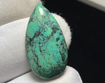 Top-Qualität Hubei Türkis Cabochon, 31 x 17 x 5 MM, 17.4ct, zeigt die Schönheit der natürlichen Mineralbildung gepaart mit Experte.