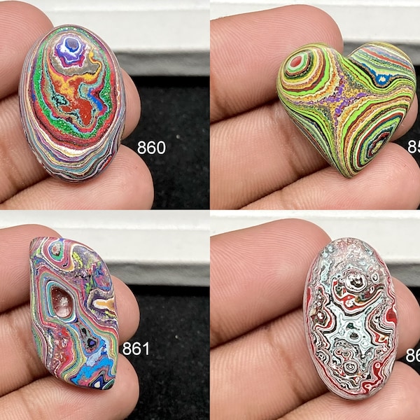 Fordite Cabochons, Natural Semi Precious Gemstone For Jewelry Making, Multi Colour Fordite Gemstone Use For Jewelry Making