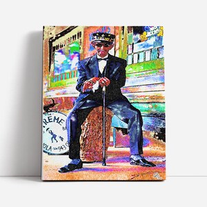 Jazz Music Canvas Abstract Wall Art, African American Art, New Orleans Music Art Print, Black History Month, Jazz Painting, Wedding Gift