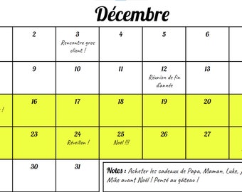 CALENDRIER 2023 UTILES et IMPRIMABLES