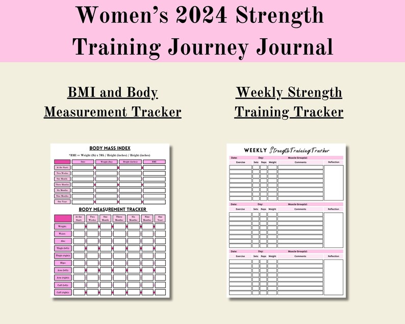 2024 Strength Training Journal, Weight Lifting Tracker, Strength