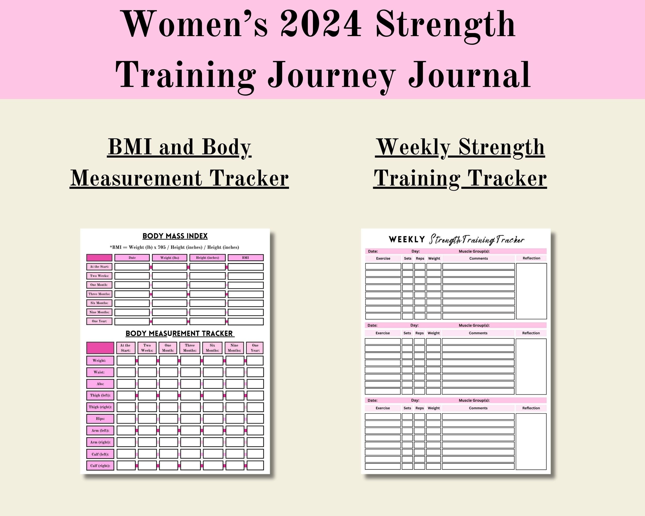 2024 Strength Training Journal Weight Lifting Tracker Strength
