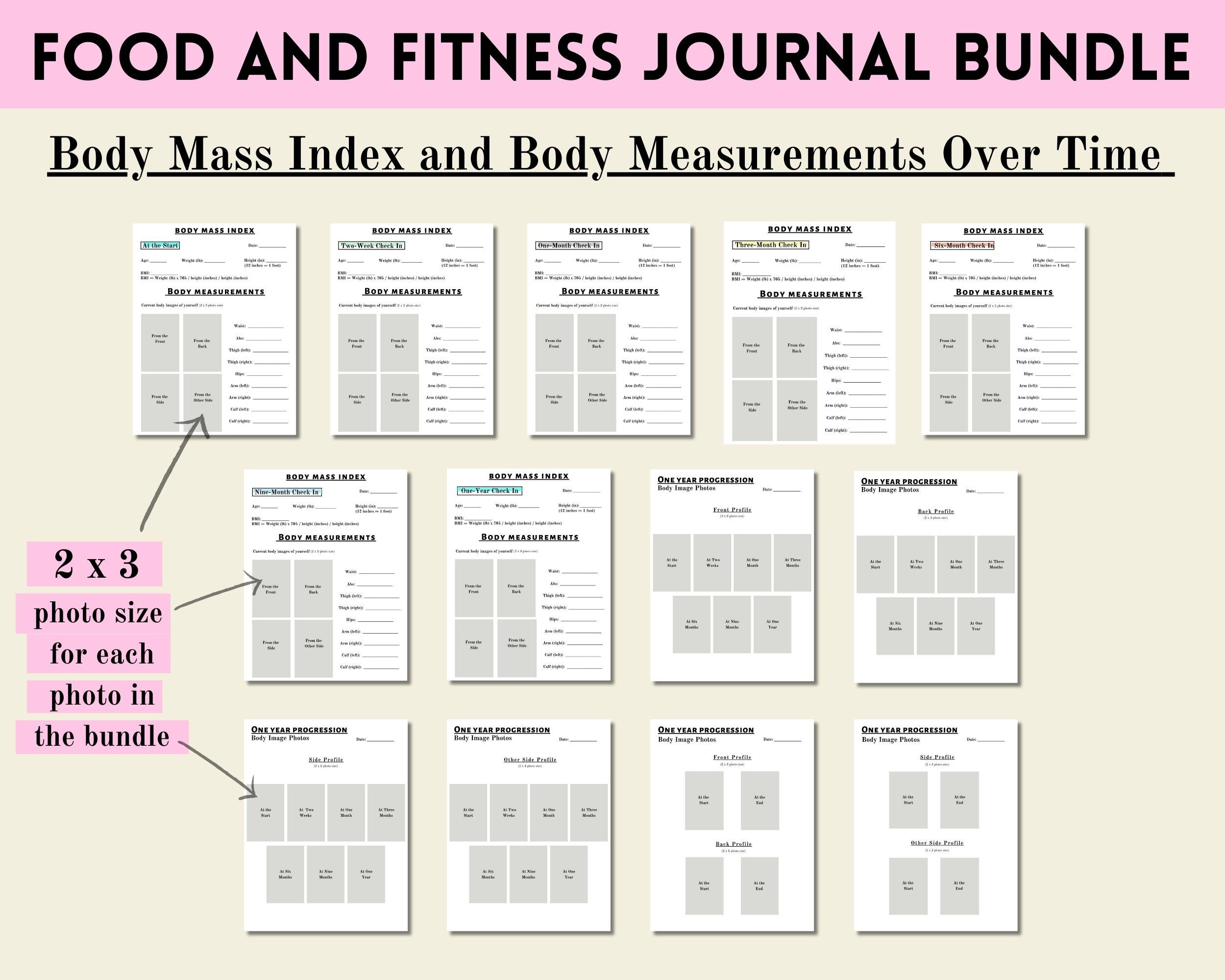 2024 Food and Fitness Journal Bundle, Printable Food and Fitness ...