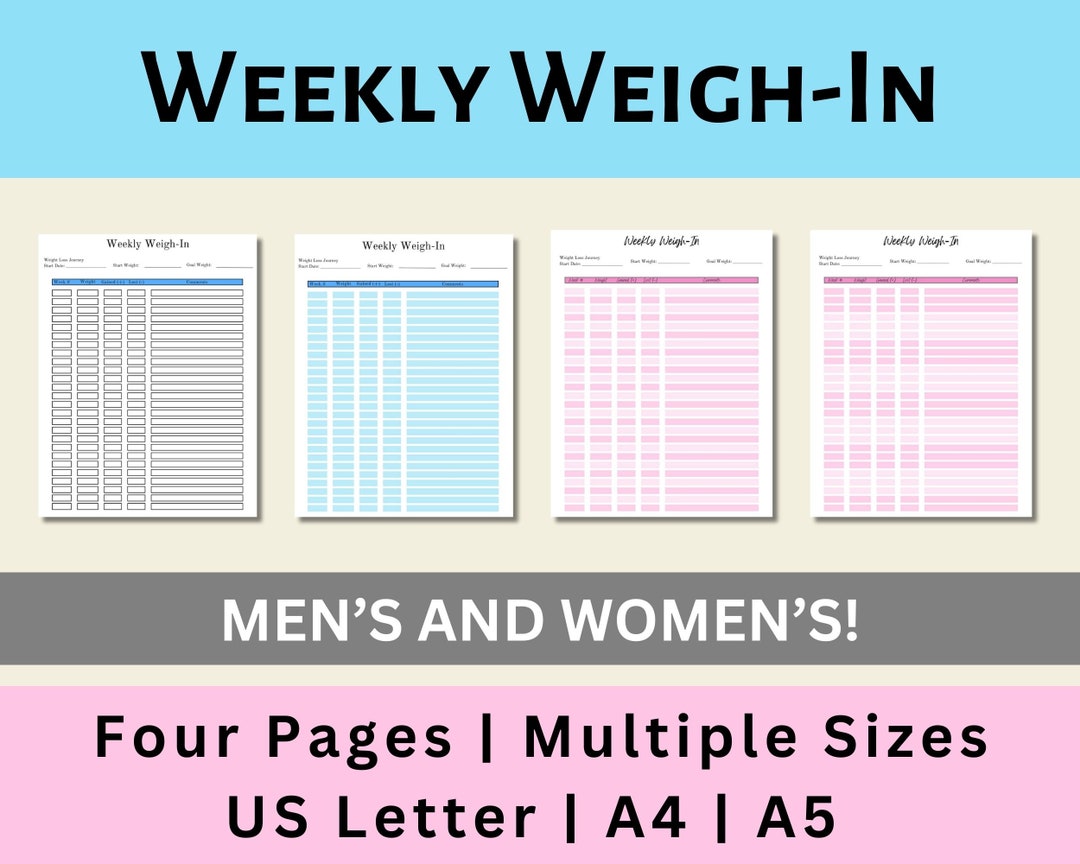 Weekley Weight In Weekly Weigh In, Weight Loss Tracker, Mens and Womens Weigh In, Weight ...