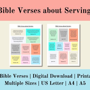Pegatinas imprimibles para servir versículos bíblicos, pegatinas digitales de las Escrituras cristianas, diario de pegatinas del planificador, descarga digital, carta de EE. UU., A4, A5