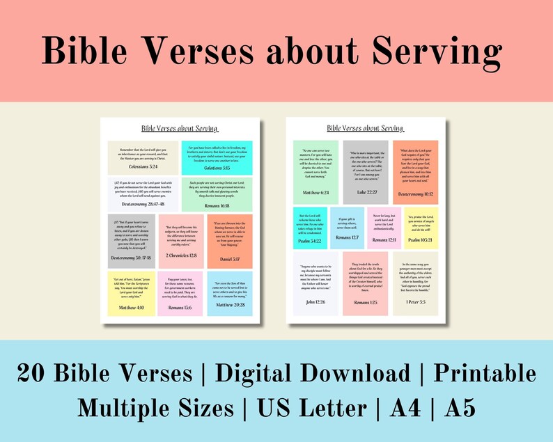 Service Scriptures Header Printable Bible Verse Serving Stickers, Digital Scripture Stickers ...