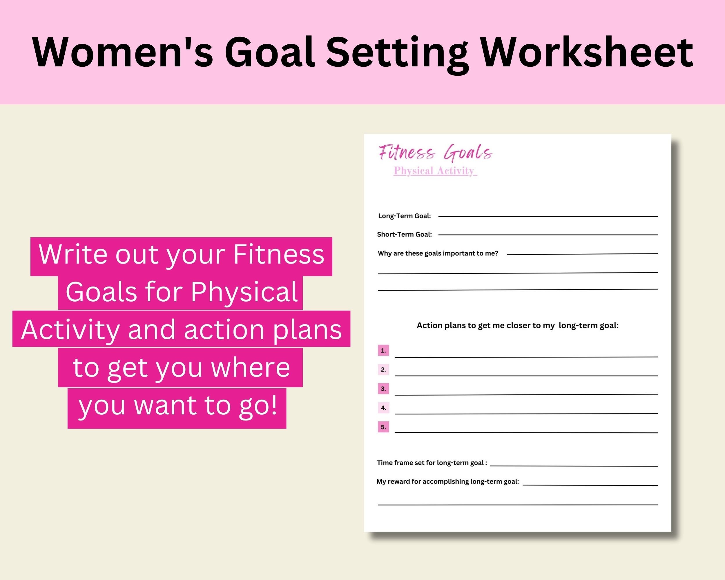 Goal Setting Worksheet, Weekly Physical Activity Training Tracker ...