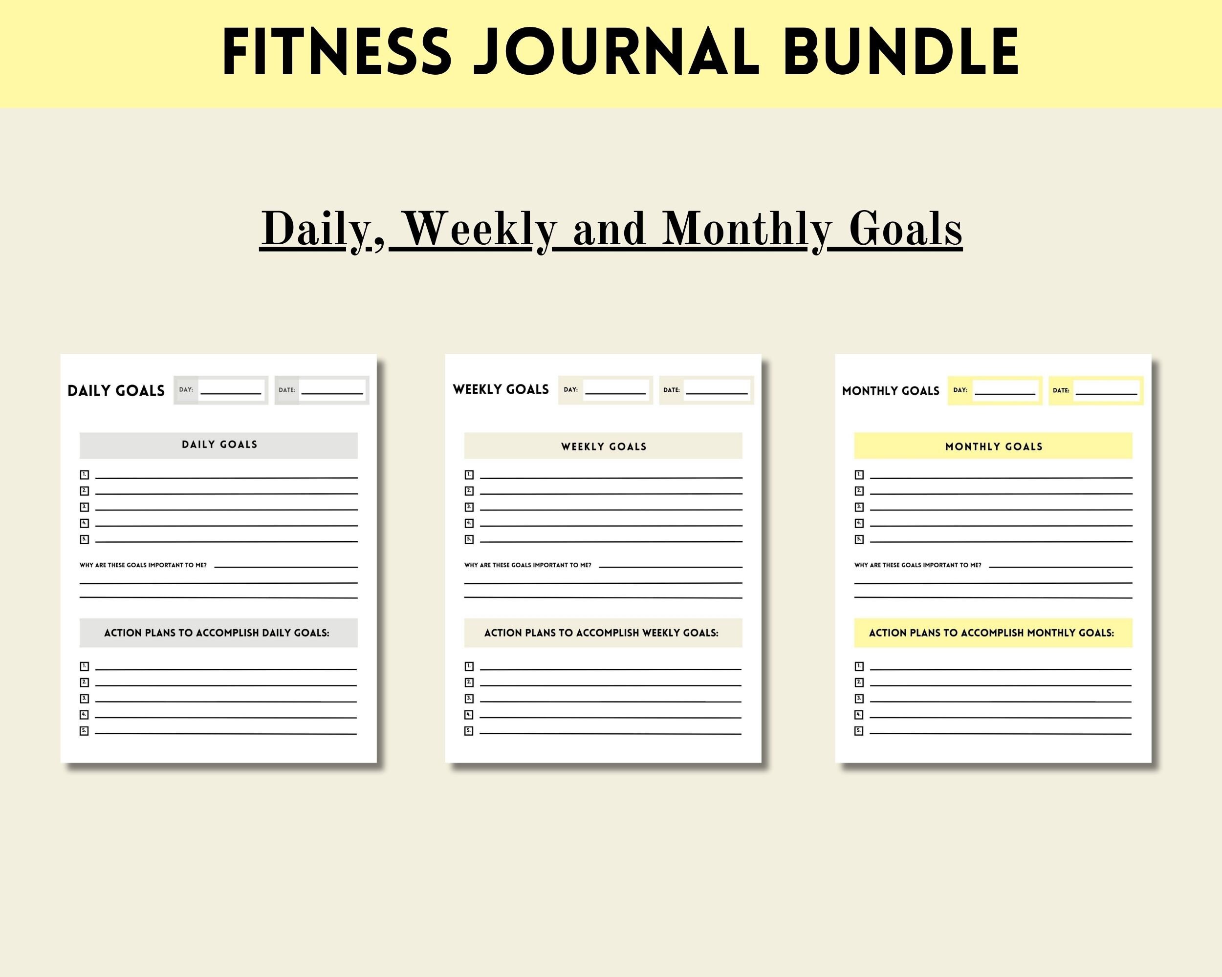 2024 Fitness Journal Bundle, Printable Fitness Journal, Habit Tracker ...