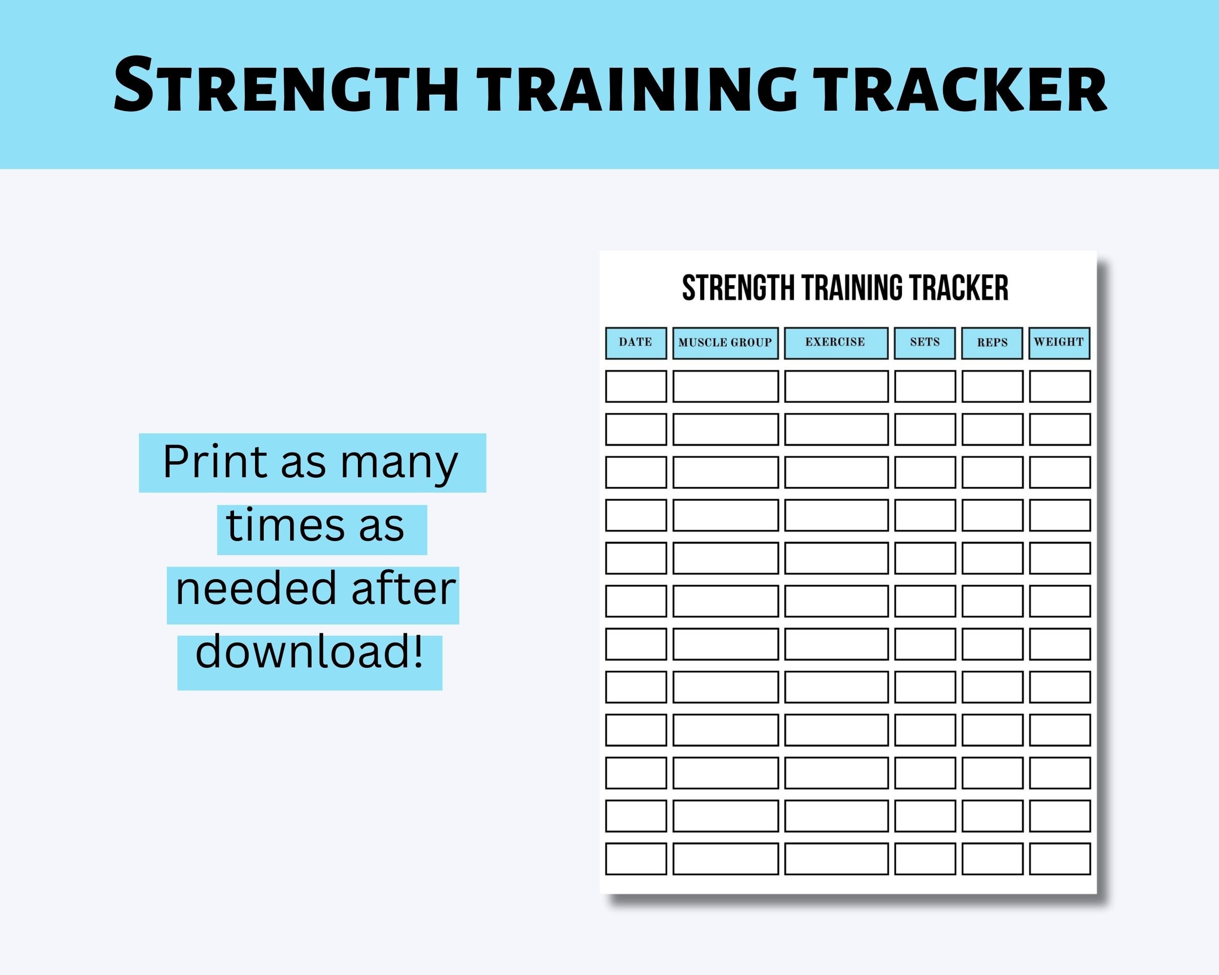 Strength Training Tracker Printable Weight Lifting Tracker Fitness 