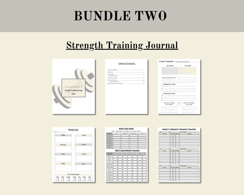 Body Image Journal, Strength Training Journal, Weight Lifting Journal