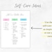 Self Care Checklist, Wellbeing Checklist, Self Care PDF, Printable ...