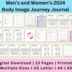 2024 Body Image Journal, Body Measurement Tracker, Mens and Womens Body Image Journal, Body Image Journal, Digital Download, US Letter, A4