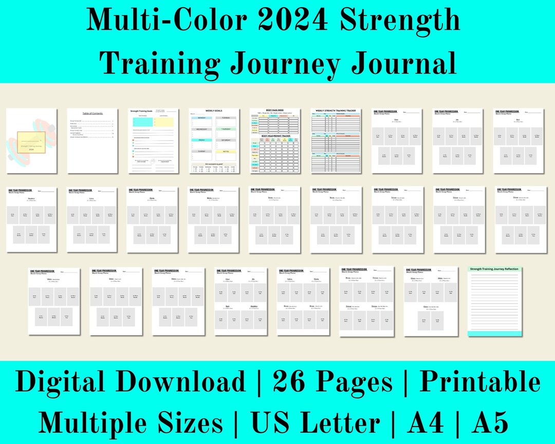 2024 Strength Training Journal Weight Lifting Journal Weight Etsy