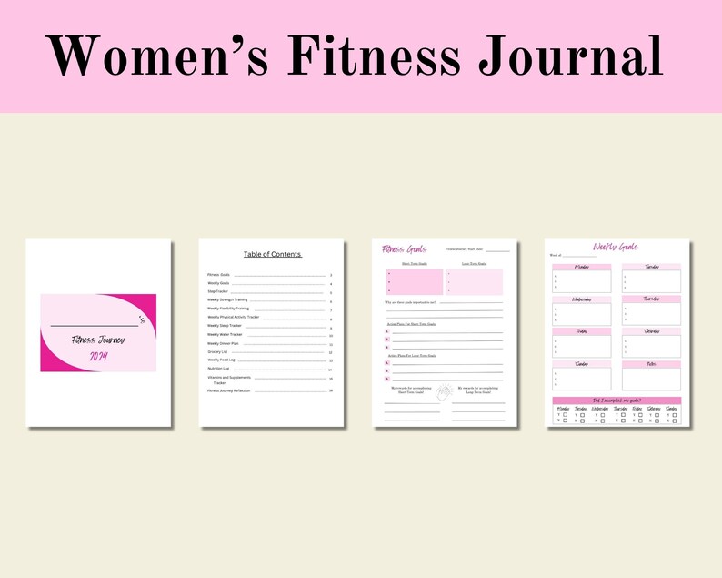 Womens Fitness and Strength Training Journal Bundle, Weight Lifting